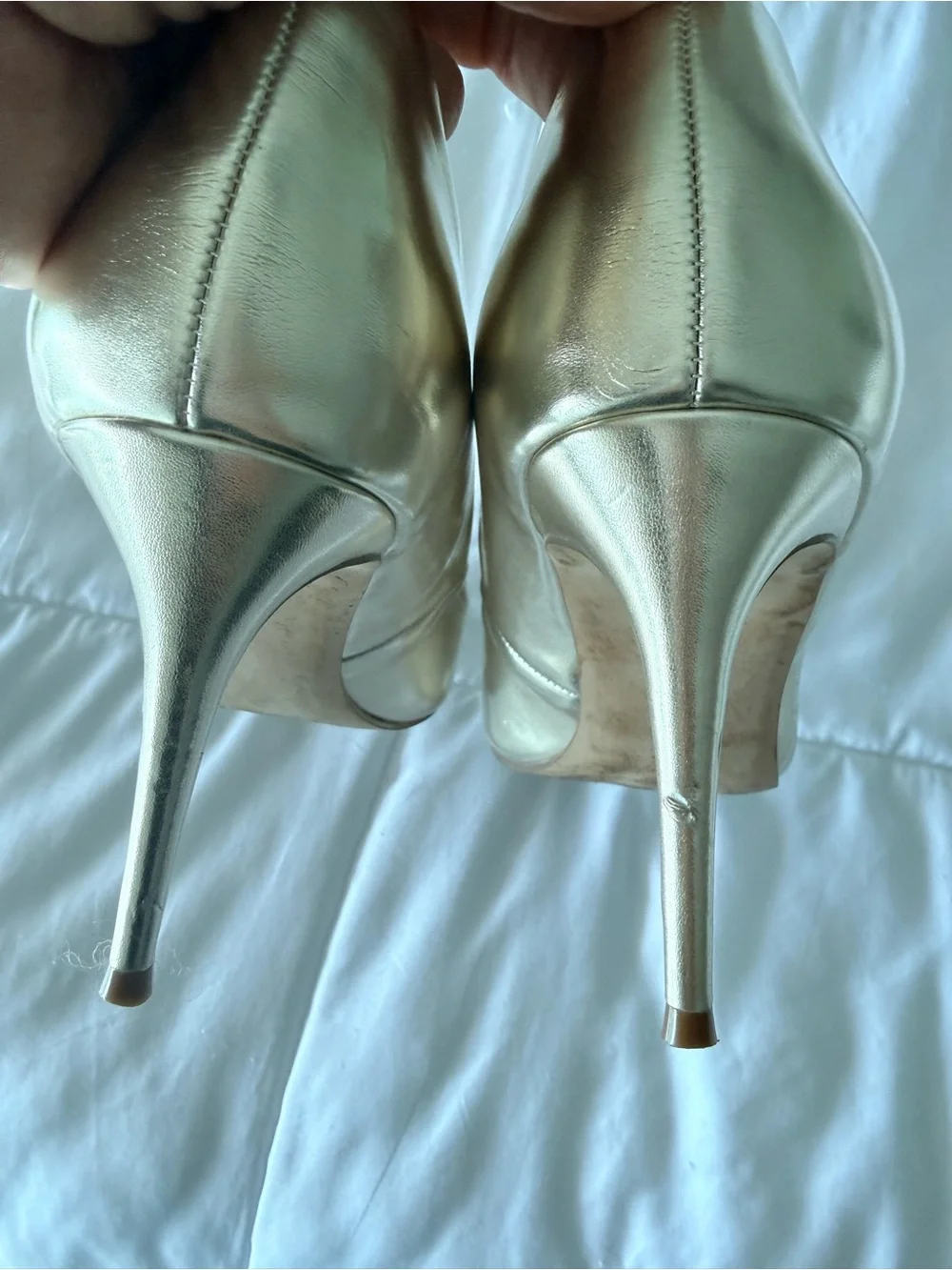 Steve Madden Gold Pointed Toe Flats with Chain Accent